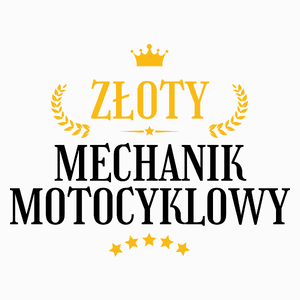 Złoty Mechanik Motocyklowy - Poduszka Biała