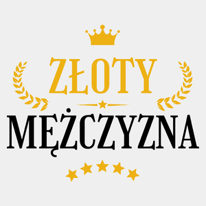 Złoty Mężczyzna - Męska Koszulka Biała