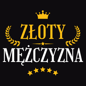 Złoty Mężczyzna - Męska Koszulka Czarna