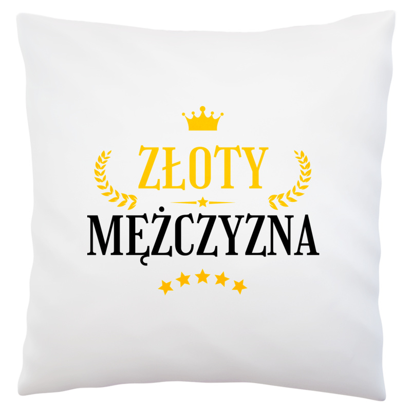 Złoty Mężczyzna - Poduszka Biała