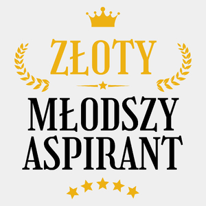 Złoty Młodszy Aspirant - Męska Koszulka Biała