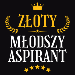 Złoty Młodszy Aspirant - Męska Koszulka Czarna