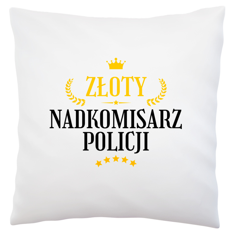 Złoty Nadkomisarz Policji - Poduszka Biała