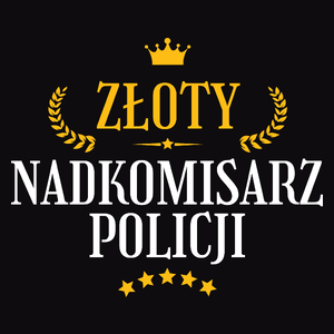 Złoty Nadkomisarz Policji - Męska Koszulka Czarna