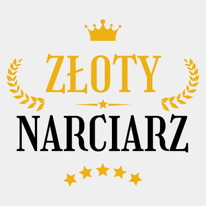 Złoty Narciarz - Męska Koszulka Biała