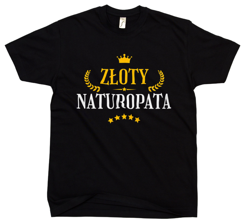 Złoty Naturopata - Męska Koszulka Czarna