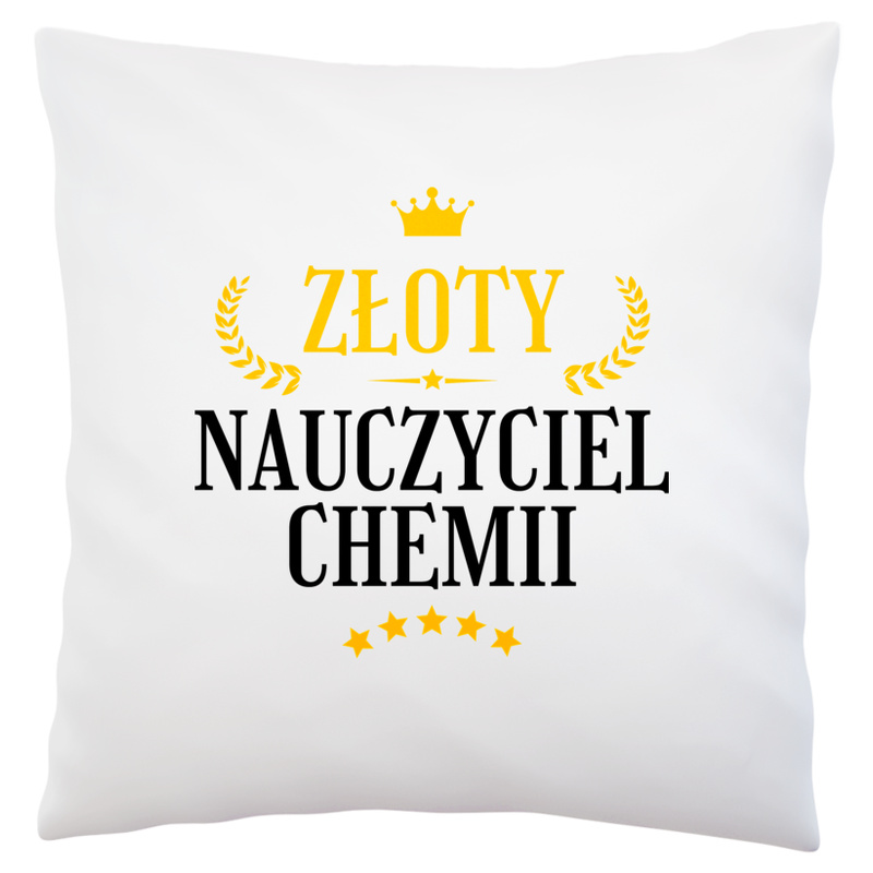 Złoty Nauczyciel Chemii - Poduszka Biała