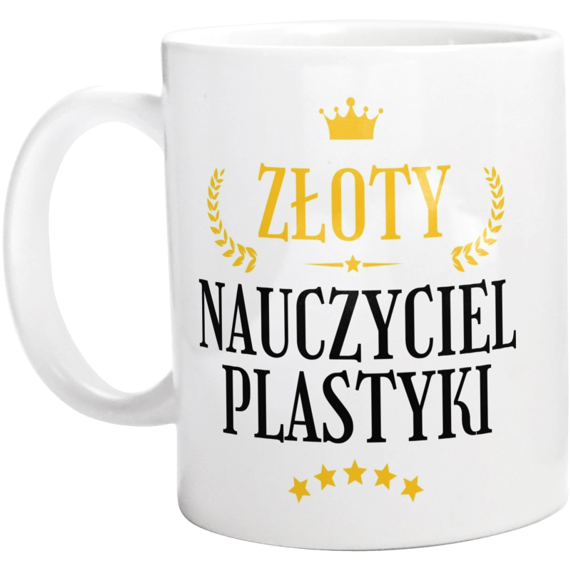 Złoty Nauczyciel Plastyki - Kubek Biały