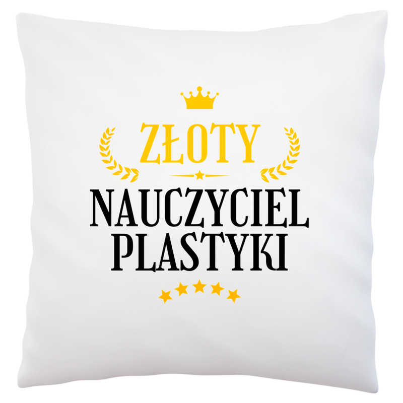 Złoty Nauczyciel Plastyki - Poduszka Biała