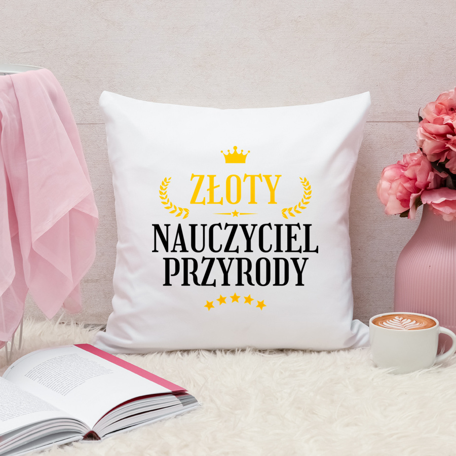 Złoty Nauczyciel Przyrody - Poduszka Biała