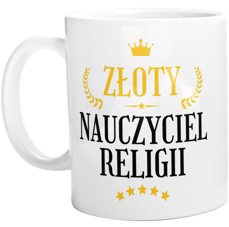 Złoty Nauczyciel Religii - Kubek Biały