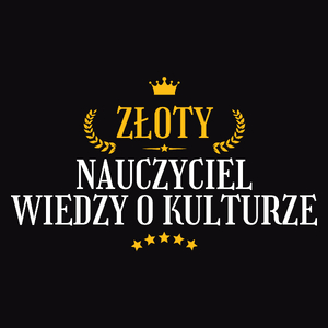 Złoty Nauczyciel Wiedzy O Kulturze - Męska Koszulka Czarna