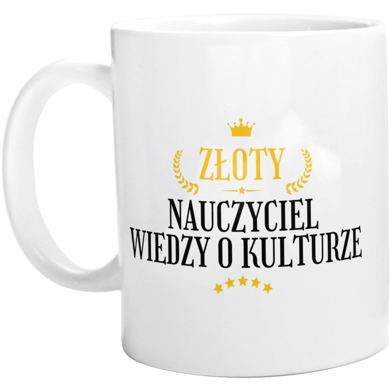 Złoty Nauczyciel Wiedzy O Kulturze - Kubek Biały