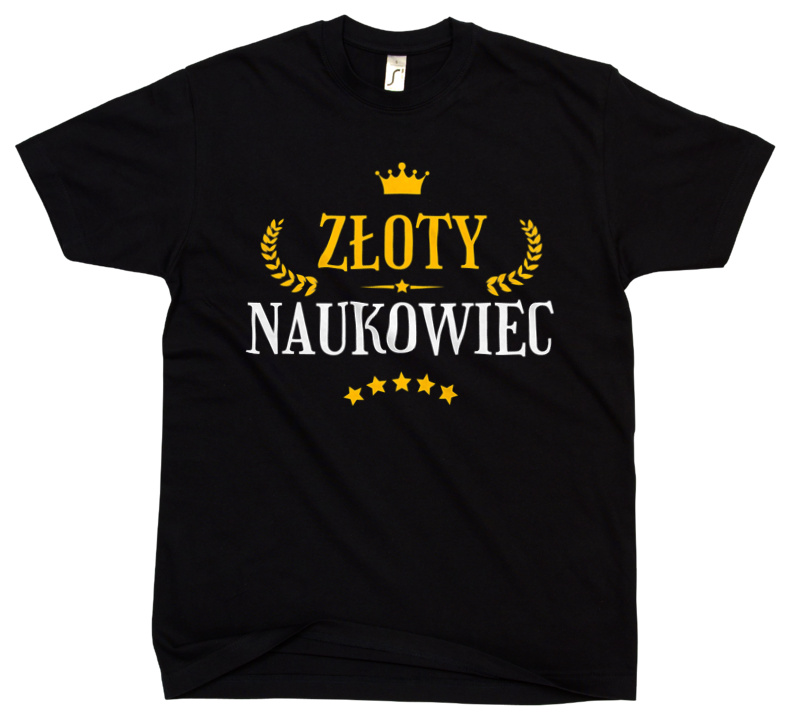 Złoty Naukowiec - Męska Koszulka Czarna