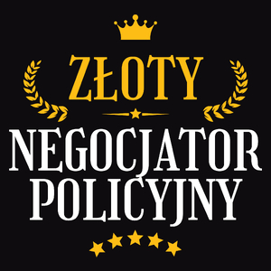 Złoty Negocjator Policyjny - Męska Koszulka Czarna