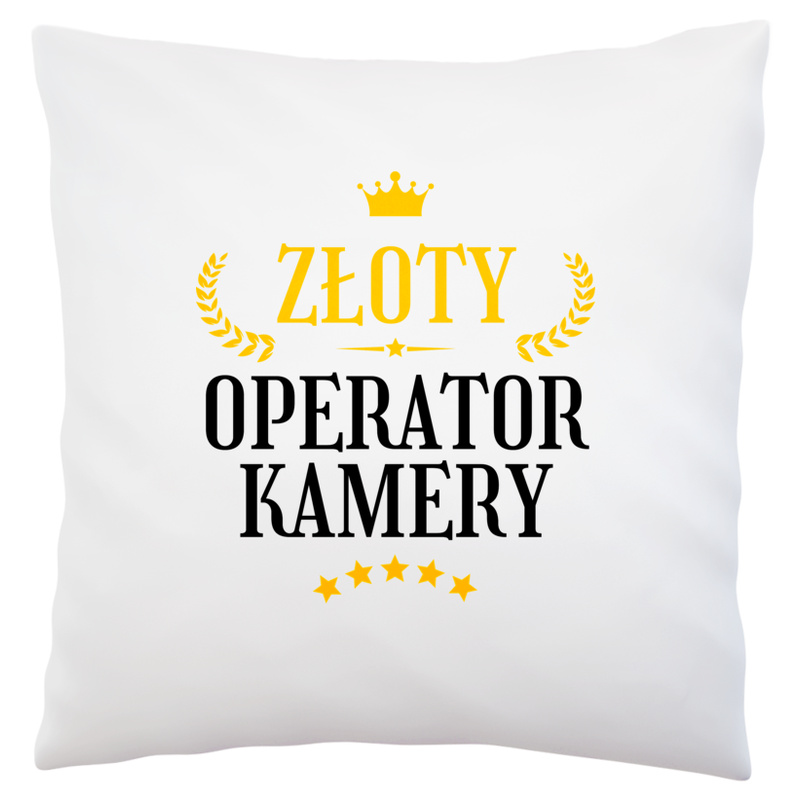 Złoty Operator Kamery - Poduszka Biała