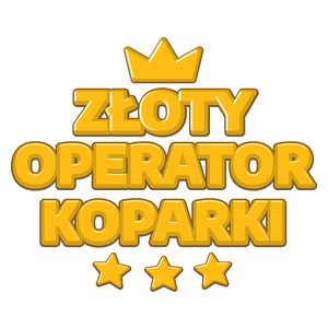 Złoty Operator Koparki - Kubek Biały