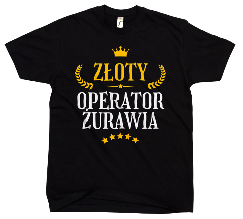 Złoty Operator Żurawia - Męska Koszulka Czarna