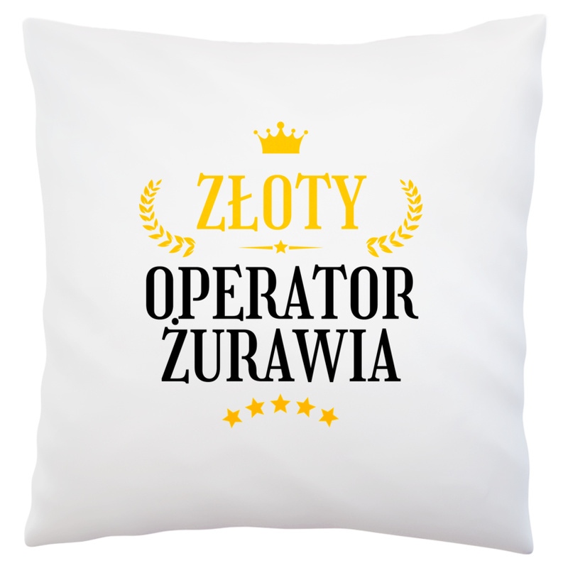 Złoty Operator Żurawia - Poduszka Biała