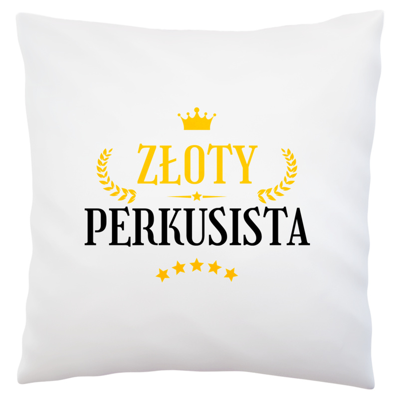 Złoty Perkusista - Poduszka Biała