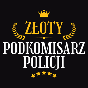 Złoty Podkomisarz Policji - Męska Koszulka Czarna