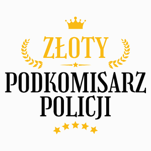 Złoty Podkomisarz Policji - Poduszka Biała