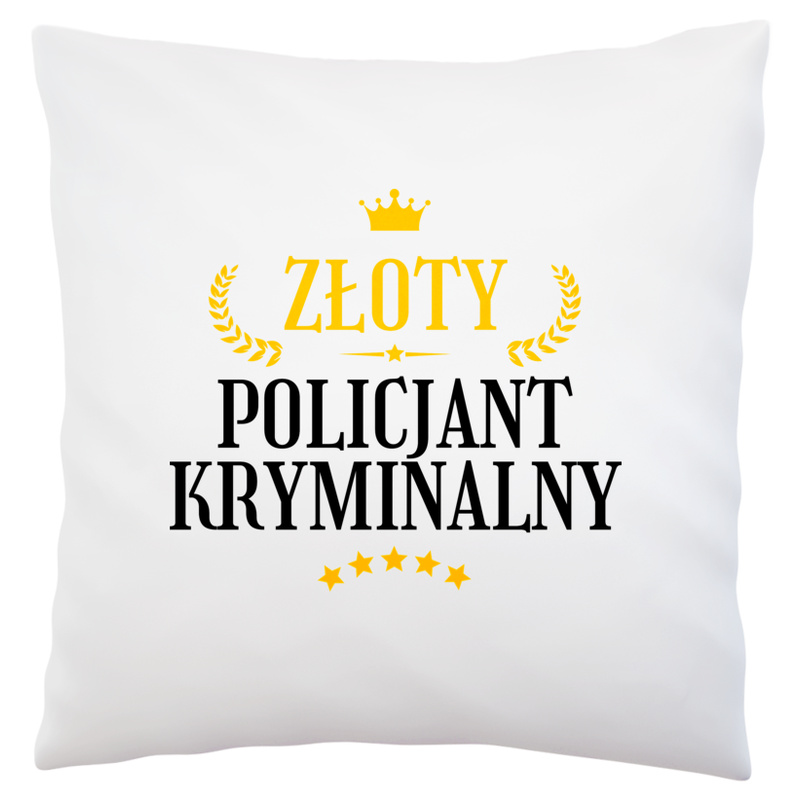 Złoty Policjant Kryminalny - Poduszka Biała