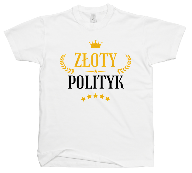 Złoty Polityk - Męska Koszulka Biała