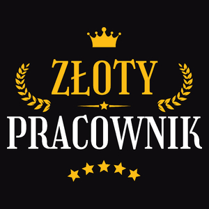 Złoty Pracownik - Męska Bluza z kapturem Czarna