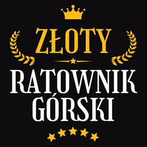 Złoty Ratownik Górski - Męska Koszulka Czarna