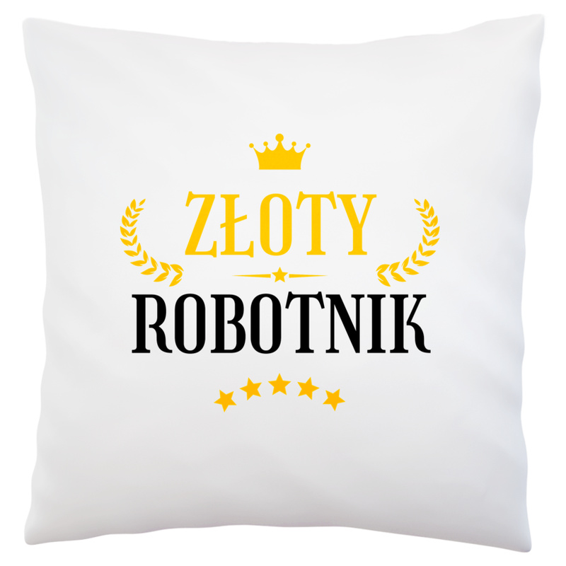 Złoty Robotnik - Poduszka Biała