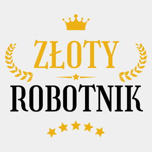 Złoty Robotnik - Męska Koszulka Biała