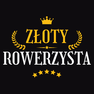 Złoty Rowerzysta - Męska Bluza z kapturem Czarna