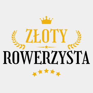 Złoty Rowerzysta - Męska Koszulka Biała