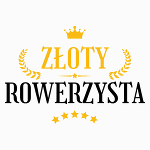 Złoty Rowerzysta - Poduszka Biała