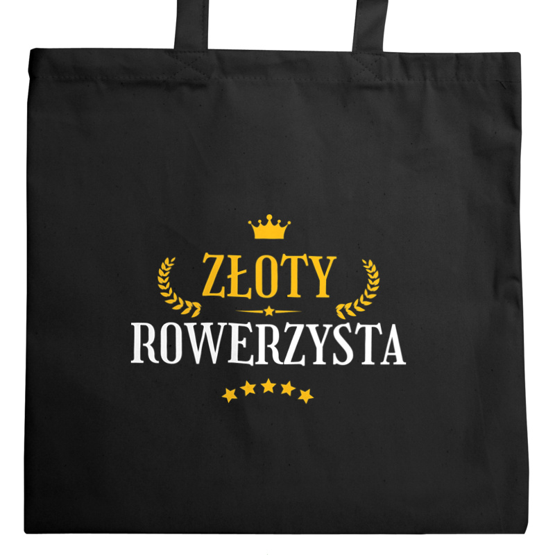 Złoty Rowerzysta - Torba Na Zakupy Czarna