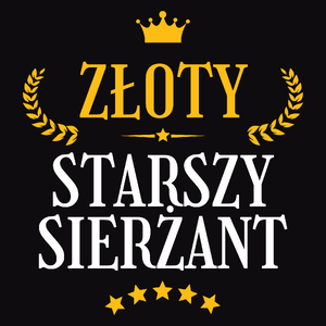 Złoty Starszy Sierżant - Męska Koszulka Czarna