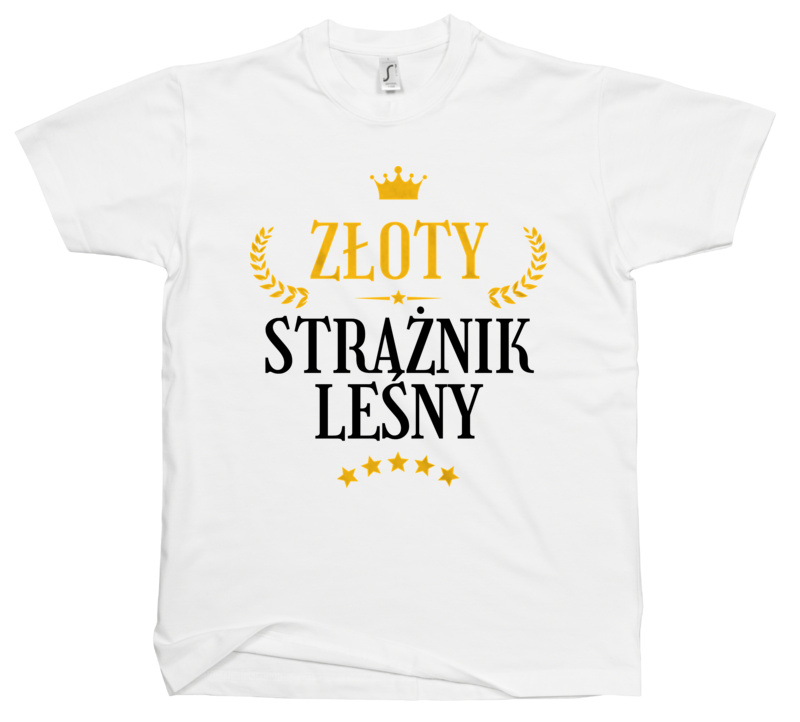 Złoty Strażnik Leśny - Męska Koszulka Biała