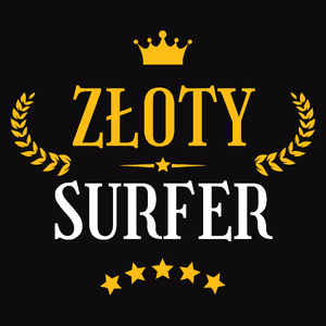 Złoty Surfer - Męska Koszulka Czarna