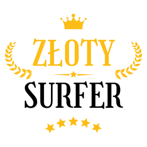 Złoty Surfer - Kubek Biały