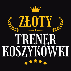 Złoty Trener Koszykówki - Męska Koszulka Czarna