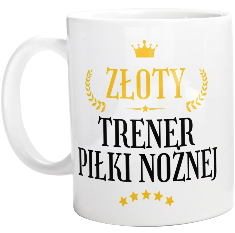 Złoty Trener Piłki Nożnej - Kubek Biały