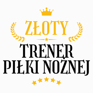 Złoty Trener Piłki Nożnej - Poduszka Biała