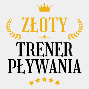 Złoty Trener Pływania - Męska Koszulka Biała