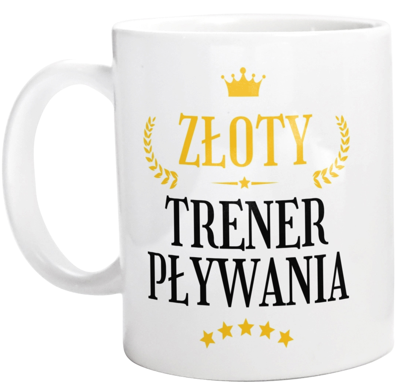 Złoty Trener Pływania - Kubek Biały