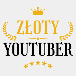 Złoty Youtuber - Męska Koszulka Biała