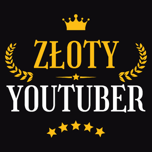 Złoty Youtuber - Męska Koszulka Czarna