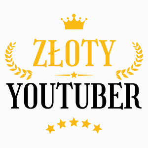 Złoty Youtuber - Poduszka Biała