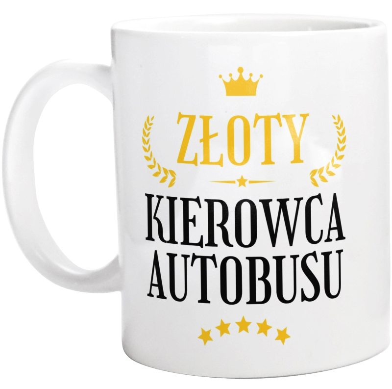 Złoty kierowca autobusu - Kubek Biały