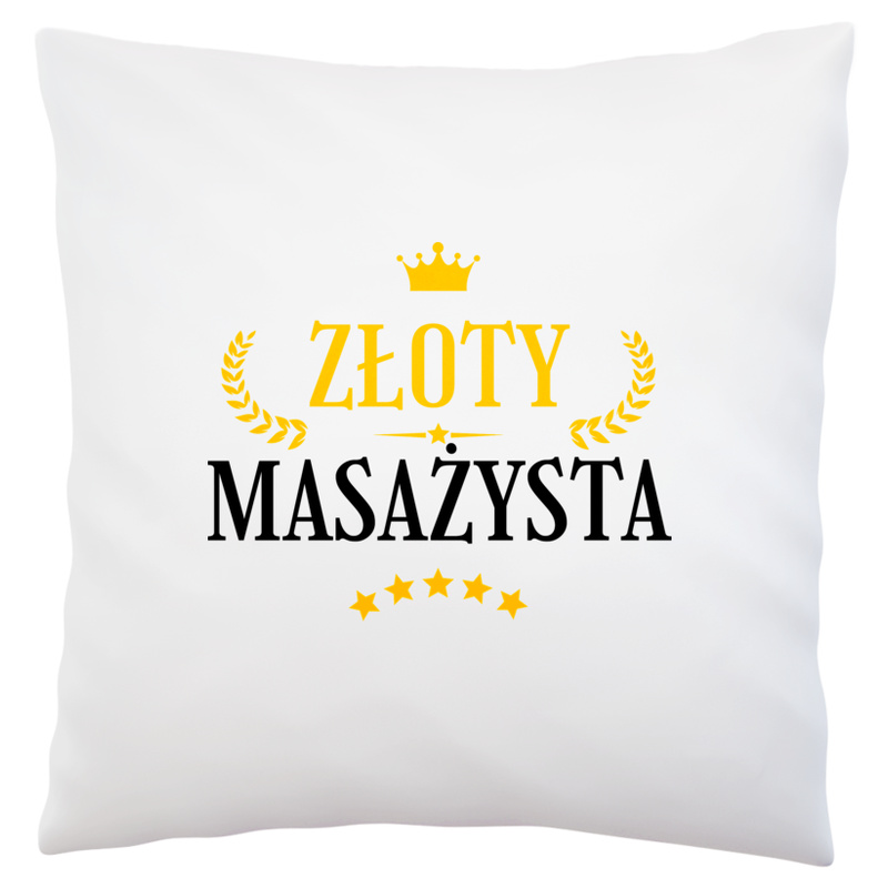 Złoty masażysta - Poduszka Biała